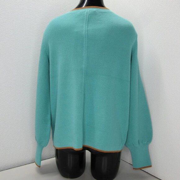 NEW ETCETERA Cardigan Sweater Sea Blue Size XS Seafarer V-Neck Long Sleeve - Picture 3 of 8